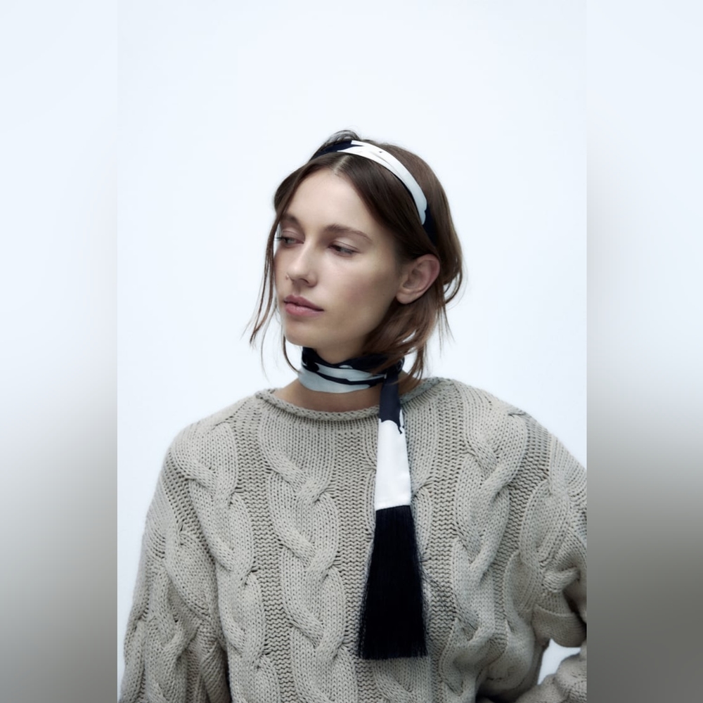 Zara Fringed Printed Scarf